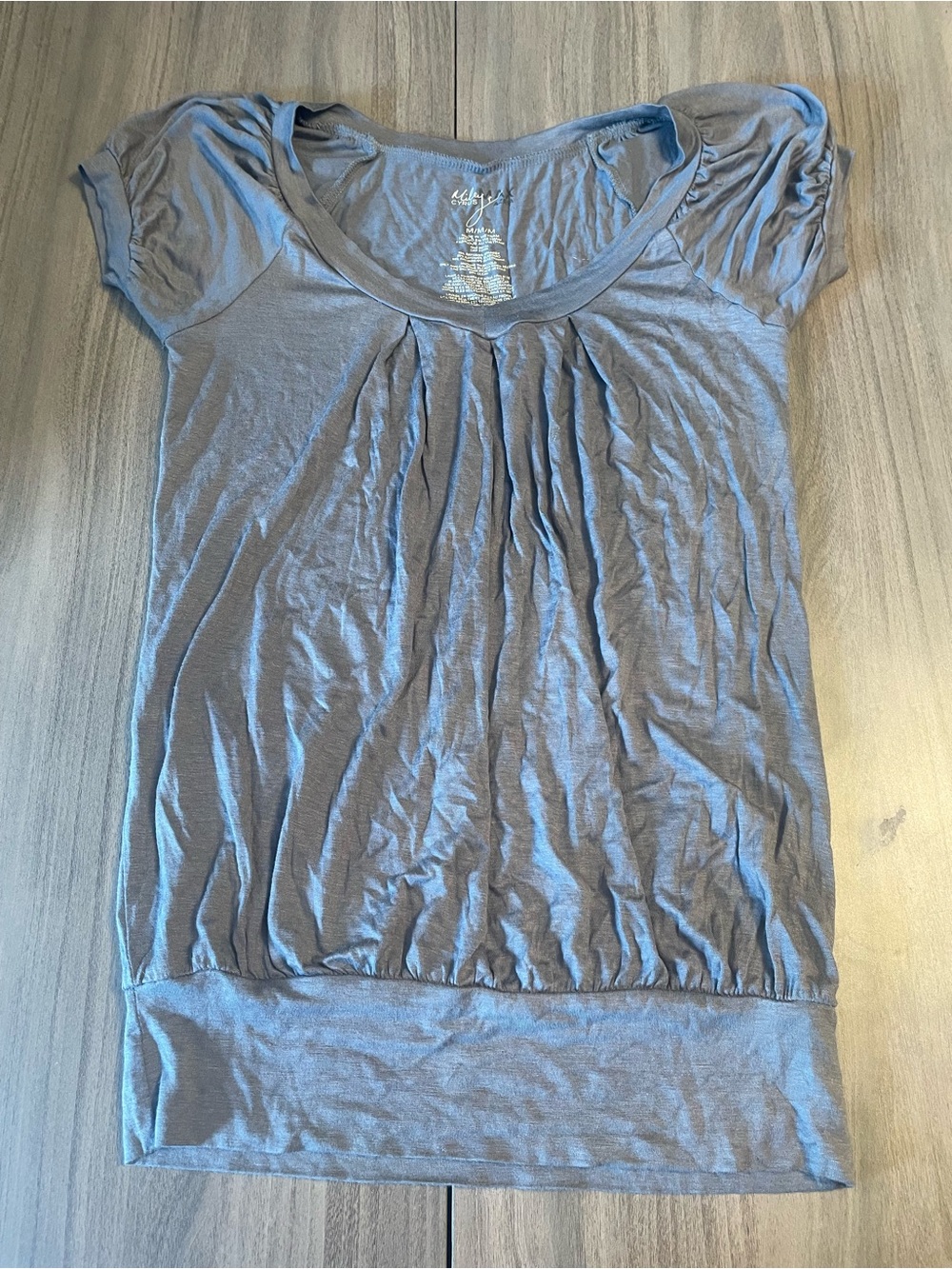 Miley Cyrus Max Azria Blue Short-Sleeve Babydoll Top – Size M